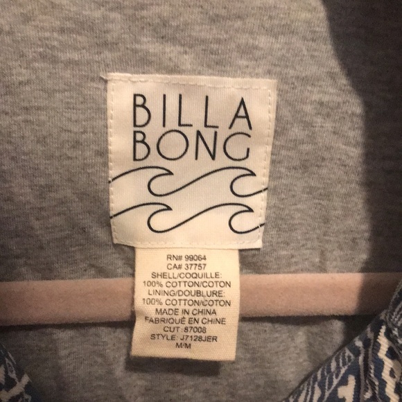 Navy and white billabong puffer jacket - Picture 3 of 3